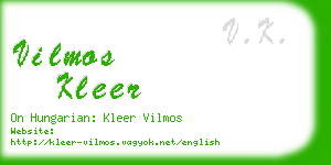 vilmos kleer business card